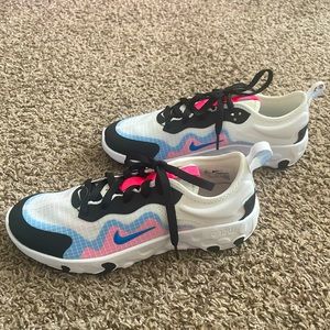 White multi colored Nikes